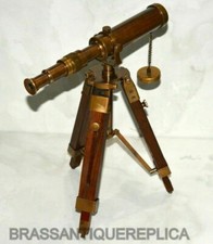 Brass Collectible Antique Finish Navy Marine Telescope With Wooden Tripod Stand