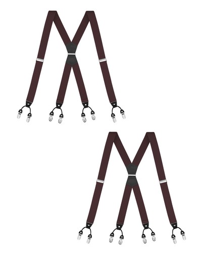Buyless Fashion 2 Pack Suspender Men - 48" Adjustable Straps 1 1/4" - X Shape - Picture 57 of 90