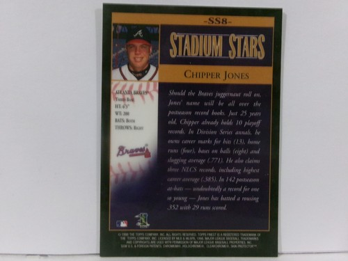 1998 Topps Finest Stadium Stars Chipper Jones #SS8 HOF - Picture 2 of 2