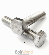 Image of M12 / 12mm A2 STAINLESS STEEL HEX HEXAGON HEAD SET SCREWS BOLTS FULLY THREADED