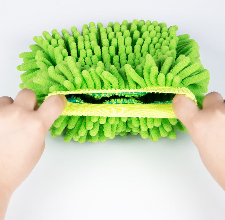 2X MICROFIBRE CAR WASH MITT THICK ULTRA SOFT NOODLE GLOVE SCRUB