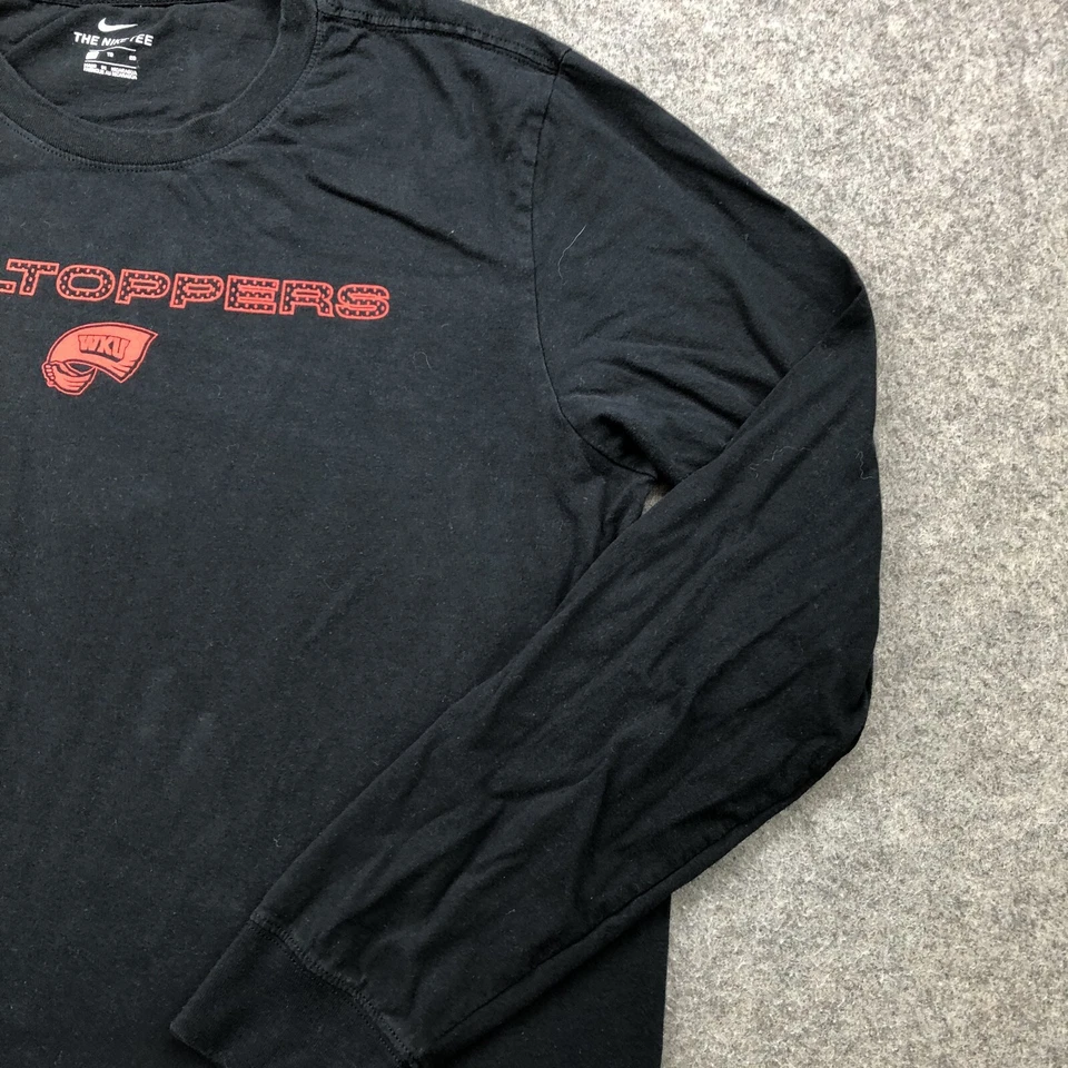 Western Kentucky Hilltoppers Shirt Mens XL Black Red Spell Out Long Sleeve Nike - Image 3 of 4