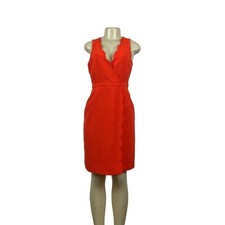 J.Crew Women's Orange Scallop Crepe Dress Sz 2