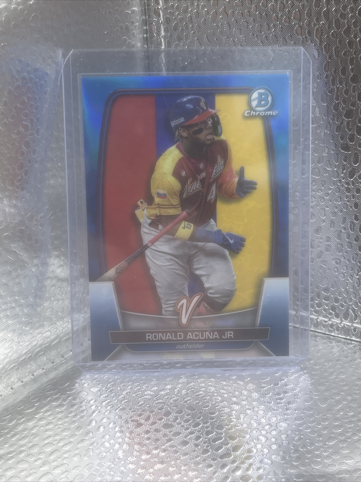 2023 Bowman Chrome Ronald Acuna Blue Variation WBC-94 Atlanta Braves 🇻🇪 /75