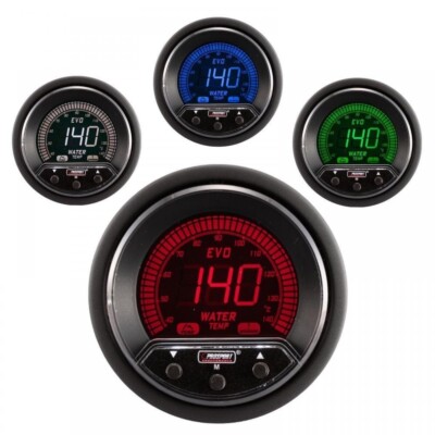 Prosport Evo 52mm LCD Wassertemperaturanzeige 4 Farben mit Spitze + Warnung