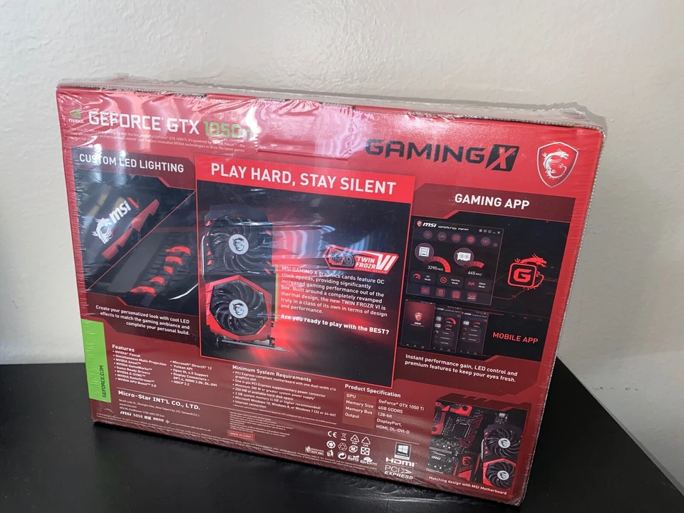 ✅ SEALED ✅ MSI GeForce GTX 1050 Ti GAMING X 4G  - Image 3 of 4