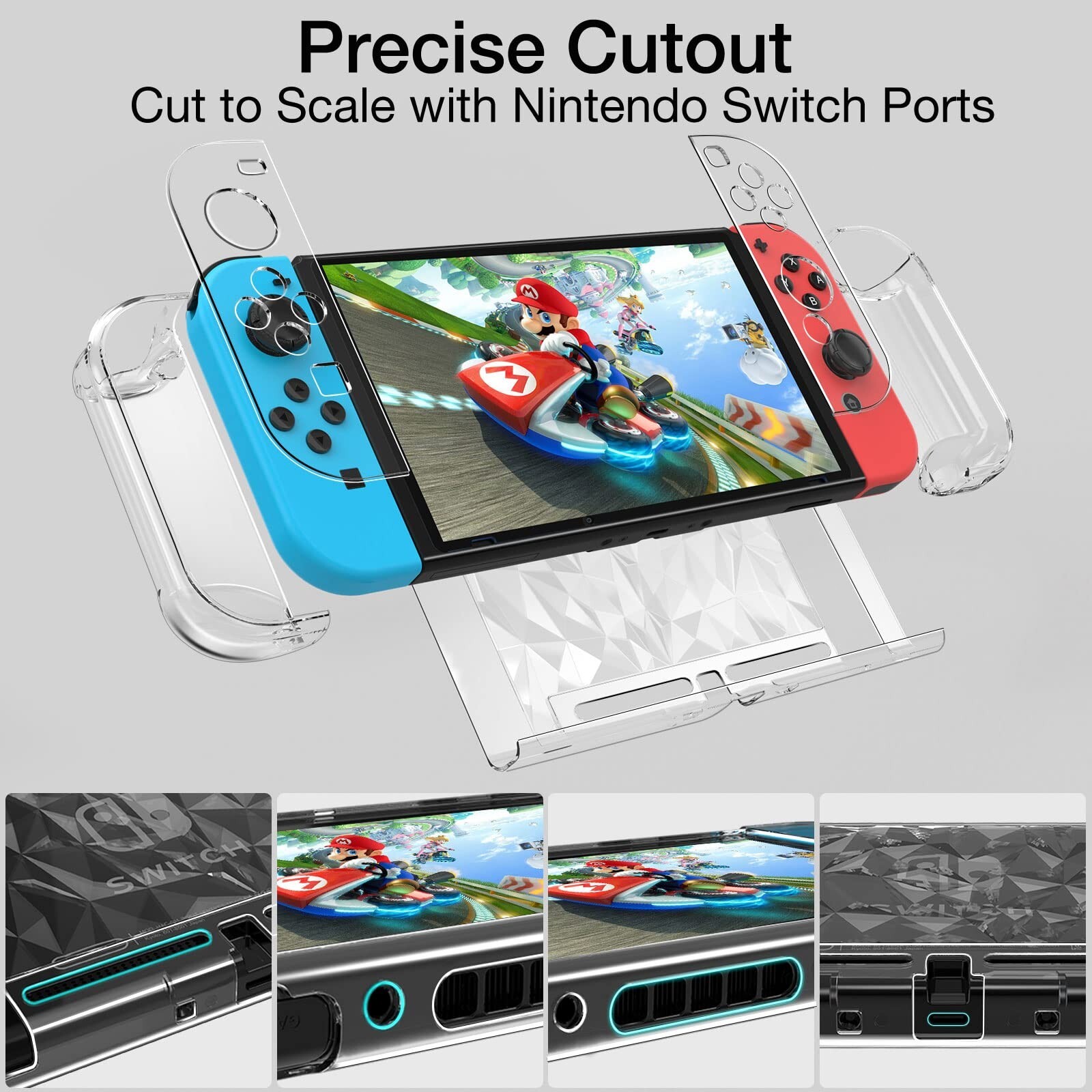 Nintendo Switch Case,Transparent Shell, Protective Grip Cover, Shock Absorbency-image