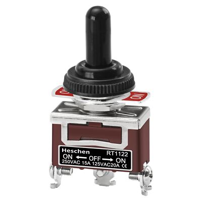 Metal Toggle Switch RT1122 SPDT maintained Type ON/OFF/ON 3 Position 15A 250V...