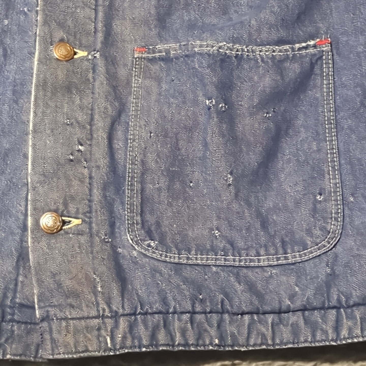 Vintage Wrangler Blue Bell Blanket Lined Corduroy Collar Denim Work Jacket