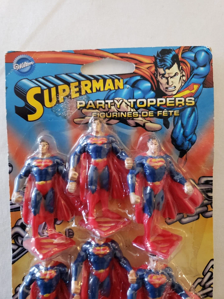 De Colección Wilton Superman Pastel Cupcake Fiesta Toppers Decoración Vela Años 90 PACK DE 6 Foto 2 de 4