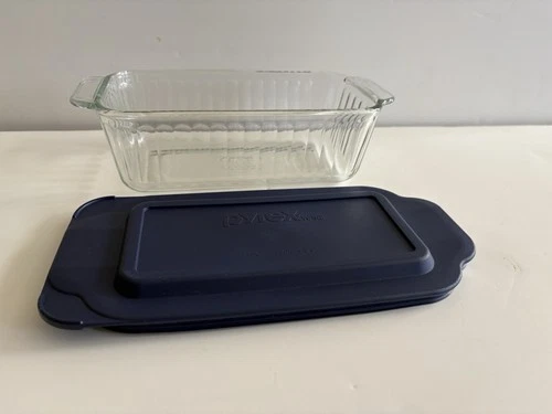 Pyrex Clear Ribbed 1.5 Qt Baking Dish #213-S Vintage W/Lid Excellent Condition