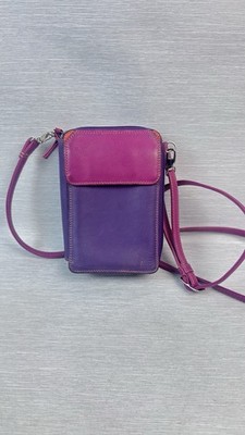Mywalit Zip Round Multi Purse with Shoulder Strap Sangria Multi