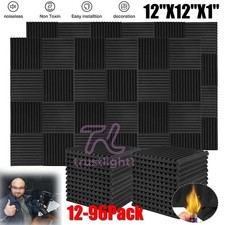 12 96 PACK 12"X12"X1" Acoustic Panels Wedge Soundproof Foam Panels