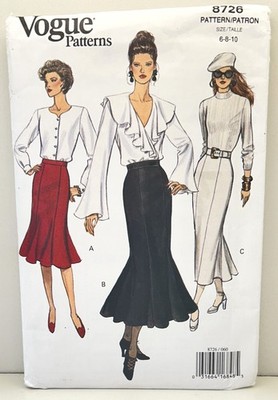 Vogue Sewing Pattern 8726 Semi Fitted Flared Skirts 3 Styles Sz. 6 - 10 UNCUT