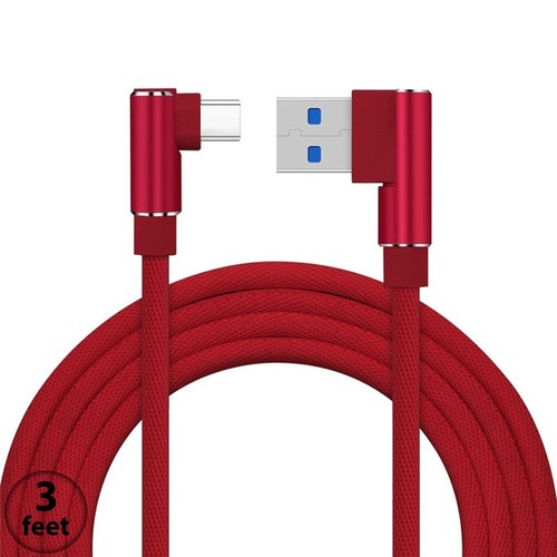 10Ft Type C Charger Cable 90 Degree USB C Charging Cord For Samsung S25 S24 S23+ - Picture 4 of 7
