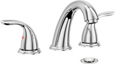 8 Inch 3 Holes Widespread Chrome Bathroom Sink Faucet, 2 Handle Modern ABS Plast