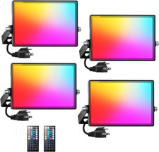 25W RGBW Color Changing LED Flood Light with Remote - 4 Pack