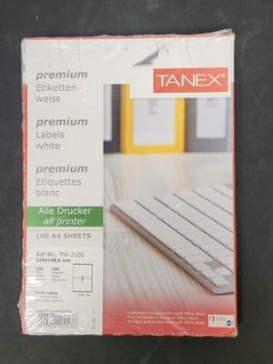 Tanex Laser Etiket 100 YP 210x148.5 Laser-Copy-Inkjet TW-2102 New