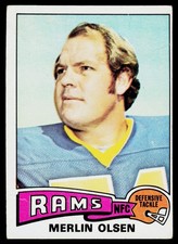 Merlin Olsen, 1975 Topps, #525, Los Angeles Rams,