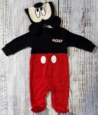 Disney Baby Adorable Mickey Mouse Footed Romper  Hat w/ Ears Sz 3 Months NEW