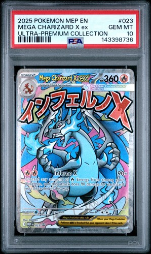 2025 POKEMON MEP EN-ME BLACK STAR PROMO #023 MEGA CHARIZARD X EX PSA 10