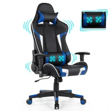 Massage Gaming Chair Racing Style Computer Chair w/Massage Lumbar Support