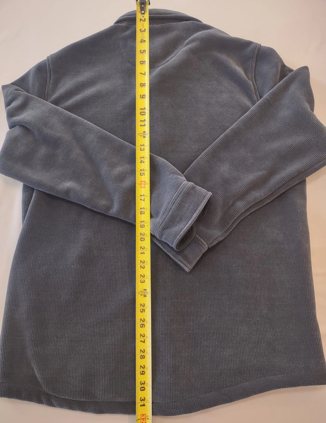 Copper & Oak Men's Fleece Shirt Jacket Heavyweight Snap Button Gray Blue, Medium - product detail image 5