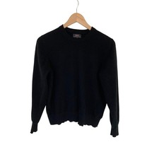 Quince Womens Black 100 Mongolian Cashmere Crewneck Sweater Large SGK001