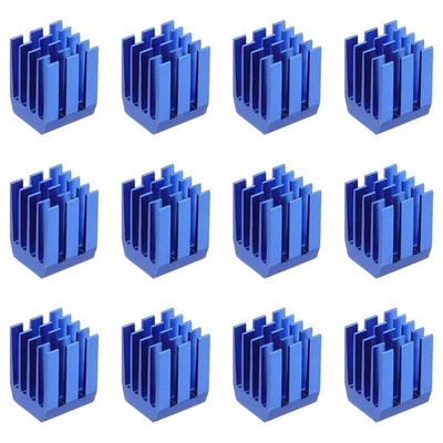 12x Kühlkörper 9x9x12mm Alu mit therm. Blauaufkleber - Bild 1 von 4