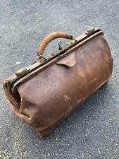 Sac médical en cuir marron pour médecin cartable en pierre glacée étui de voyage ancien avec clé