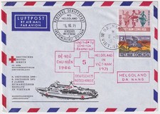 Deutsche Schiffspost MS Helgoland Hospitaldienst Vietnam Helgoland Da Nang 1971