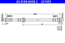 ATE 2x Bremsschlauch 24.5169-0439.3/2x für BMW X5 E70 F15 F85 X6 E71 E72 F16 F86