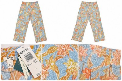 Roxy Inside Rhythm Floral Wide Leg Pants Women's Large NWT Tropical Beach