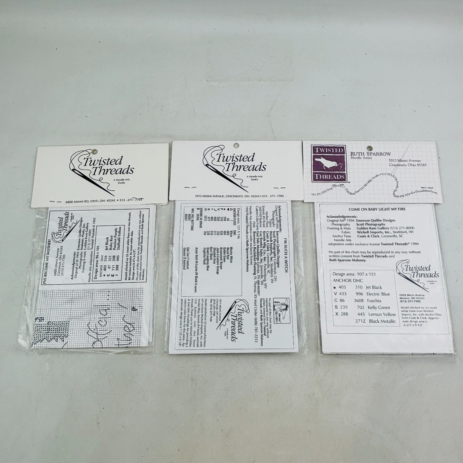 Life's a Stitch 3 Cross Stitch Pattern Lot Emerson Twisted Threads Humor