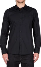 Volcom Men's Everett Solid Long-Sleeve Shirt BLACK A0511600