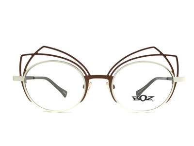 Boz Eyeglasses Frames DIVA 1095 MIlky Foam Brown White Wire Rim 47-20-140