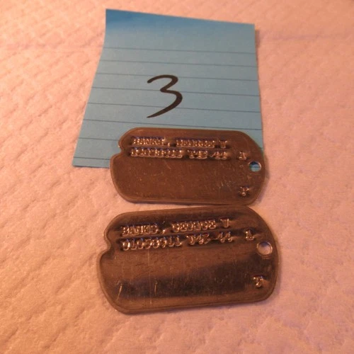 VINTAGE WW2 ERA US MILITARY  DOG TAGS GEORGE BANKS