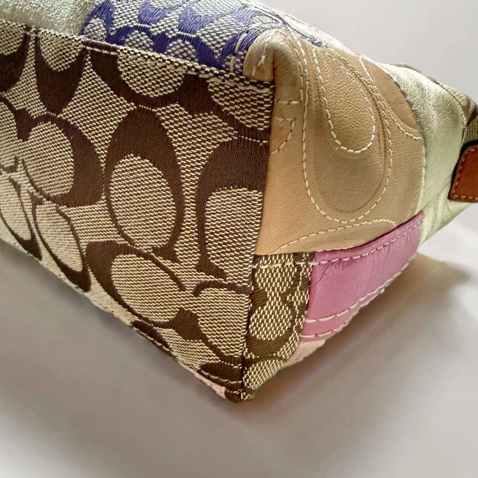 Mini bolsa de accesorios Coach oro rosa retazos bolsa 41214 China Foto 4 de 4