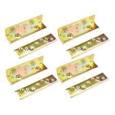 4x Bed Rail Brackets Wooden Bed Frame Connectors Mounting Hardware Easy
