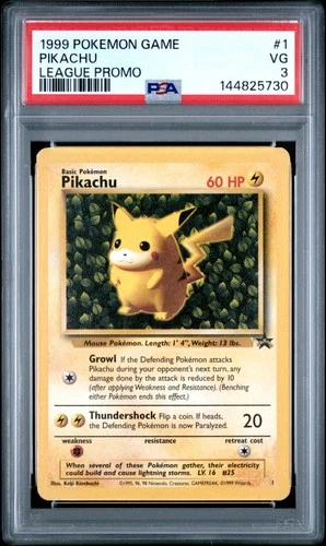 1999 POKEMON LEAGUE PROMO #1 PIKACHU PSA 3