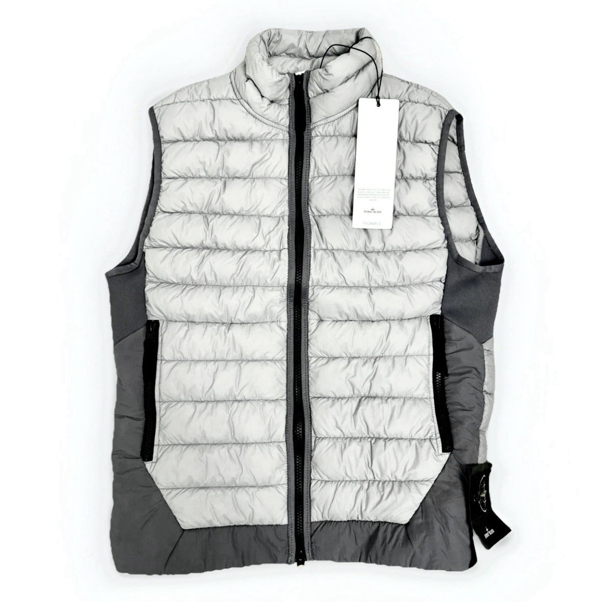 Garment Dyed Stone Island Mens Body Warmer Stone Island Grey