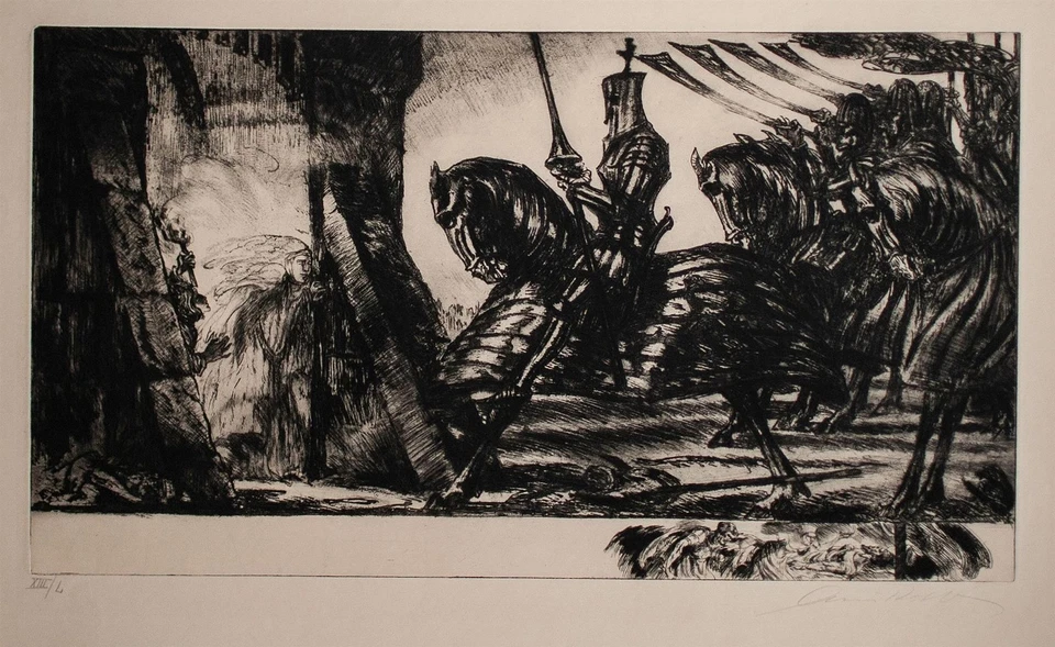 Alois Kolb Macbeth Ritter Symphonische Dichtungen signiert Radierung 1924 13/50 - Bild 3 von 3