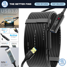 30ft USB 3.0 Active Extension Cable with 2 Signal Amplifiers, 5Gbps Speed
