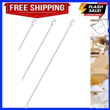 Silver Necklace Extenders for Women, Durable Necklace Extender Silver for Bra...