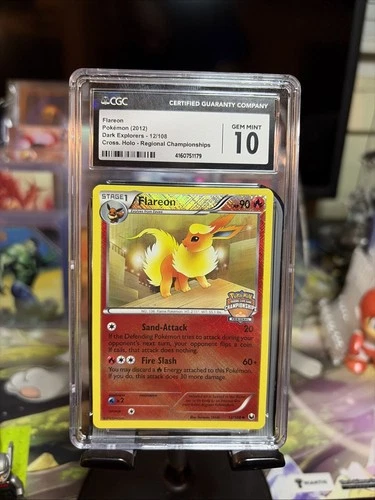 CGC 10 2012 Flareon Dark Explorers Cross Holo Championship 12/108 STAMPED