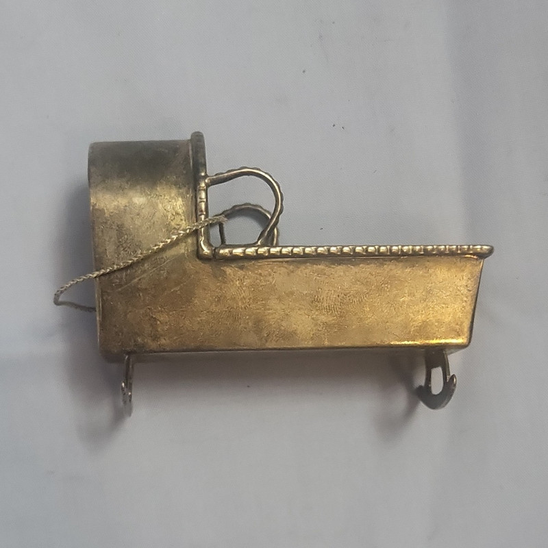 Vintage Brass Lipstick Holder w/ Chain Engraved "EMILY ANN" "AUG 1 1990"