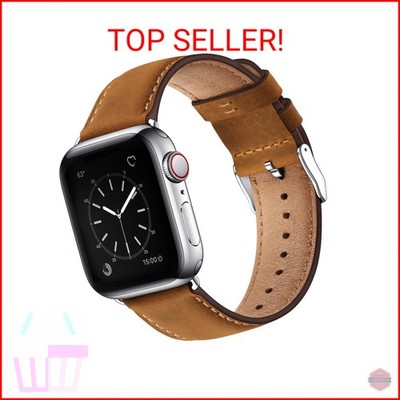 SUNFWR Leather Bands Compatible with Apple Watch Band 42mm(Series 3 2 1) 44mm 45