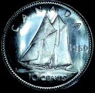 1960 Canada Superb 80% Silver 10 Cent Brilliant Uncirculated Dime Elizabeth II