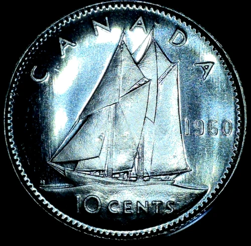 1960 Canada Superb 80% Silver 10 Cent Brilliant Uncirculated Dime Elizabeth II
