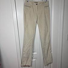 Dolce & Gabbana Fine Wale Corduroy Pants Cream Straight 29” IT 38 Unfinished Hem
